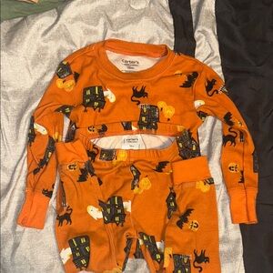 Carter's Orange Halloween Pajama Set